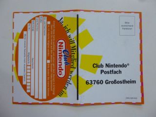 Club Nintendo Registration Card