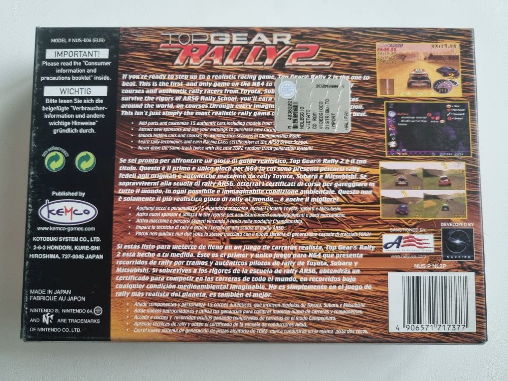 N64 Top Gear Rally 2 EUR - zum Schließen ins Bild klicken
