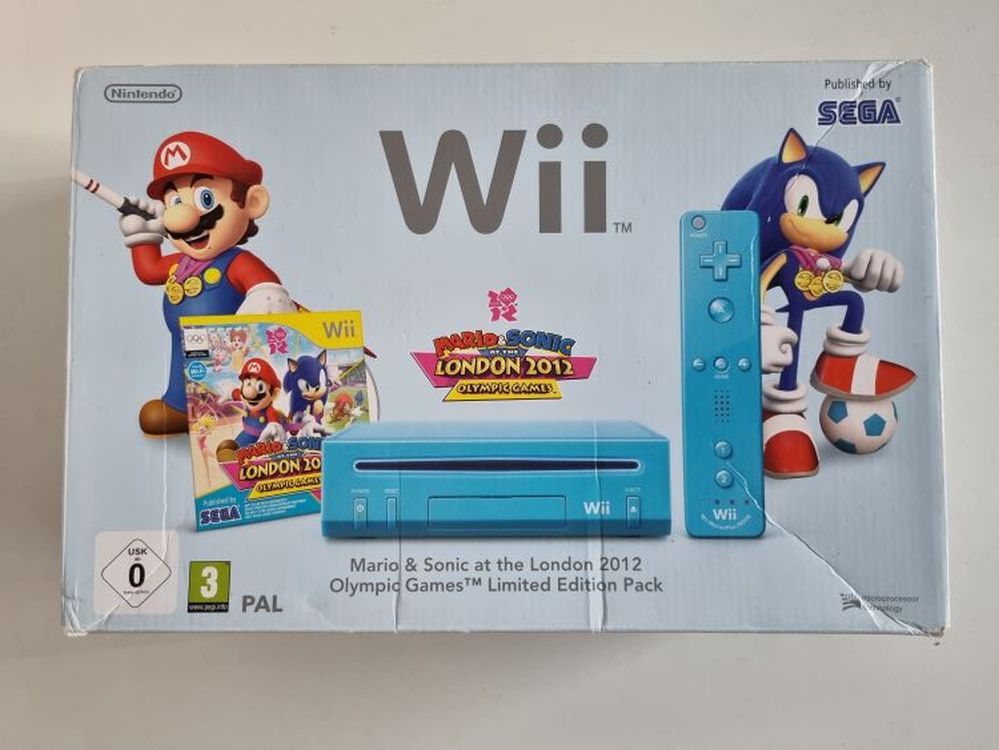 Wii Console Blue - Mario & Sonic Limited Edition Pack - zum Schließen ins Bild klicken